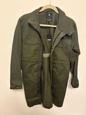 G-Star Raw Deline XL Field Jacket Army Green Utility Cargo Parka Coat Women's S